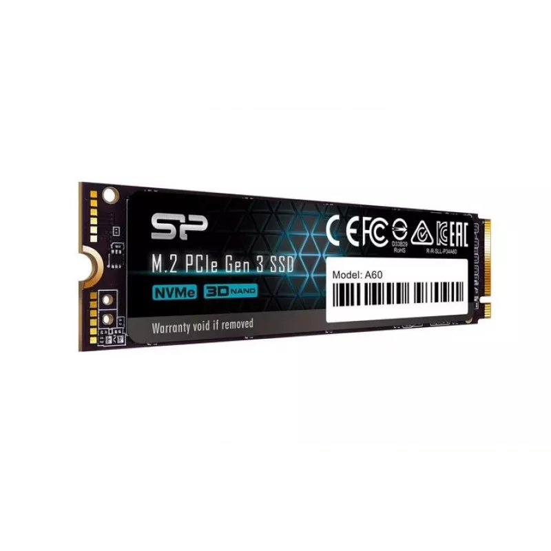 SSD M.2 NVMe Silicon Power P34A60 2 TB, PCIe 3.0 x4, Lesen 2200 MB/s, Schreiben 1600 MB/s