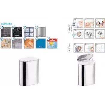 Kosmetikeimer Tesa Elegaant Chrom Edelstahl – kompakter Badezimmereimer, Chrom-Finish