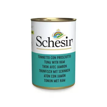 SCHESIR Thunfisch mit Schinken in Brühe - Nassfutter für Katzen - 140g