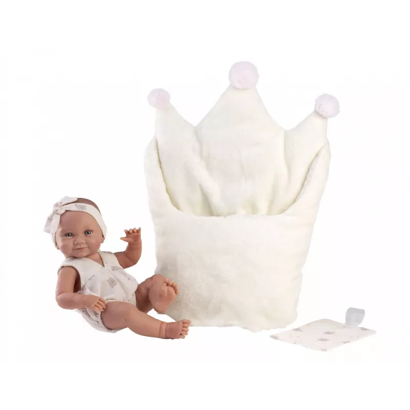 Vinyl Babypuppe 40 cm von Llorens mit realistischen Merkmalen und weichem Körper