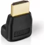 HDMI-Adapter helos BASIC 302028 — HDMI-Stecker auf HDMI-Buchse, abgewinkelt, unterstützt 1080p
