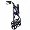 Rollator mit vier Rädern und Sitz, blau/schwarz