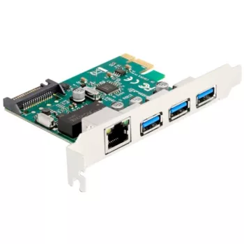DeLOCK PCI Express x1-Karte 3 x USB 5 Gbit/s Typ-A 1 x Gigabit LAN