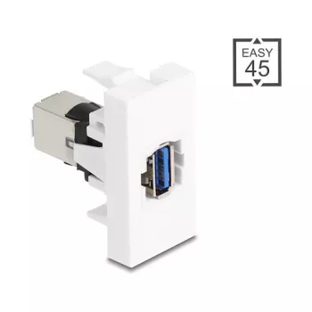 Keystone-Modul DELOCK 90910 – flacher USB-A-Anschluss, weiß, 45×22,5×42,6 mm