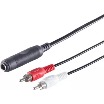 Audiokabel ShiverPeaks 3-polig 6,3 mm auf RCA (Cinch) 0,2 m, Modell 30521