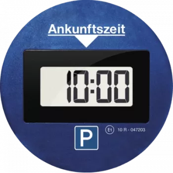 Elektronische Parkscheibe Needit Park Lite One — blau, ABS/PMMA, CR‑2450 3V, 100×100×18 mm