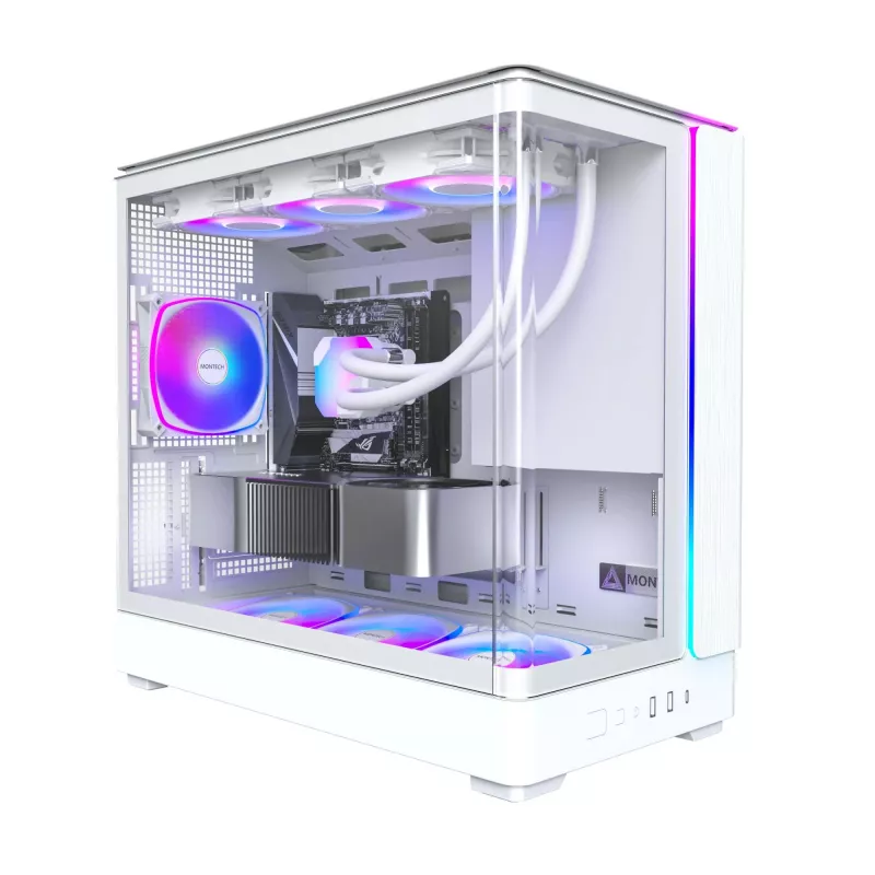 PC-Gehäuse Montech KING 15 PRO Weiß — Micro ATX / Mini-ITX, Midi Tower
