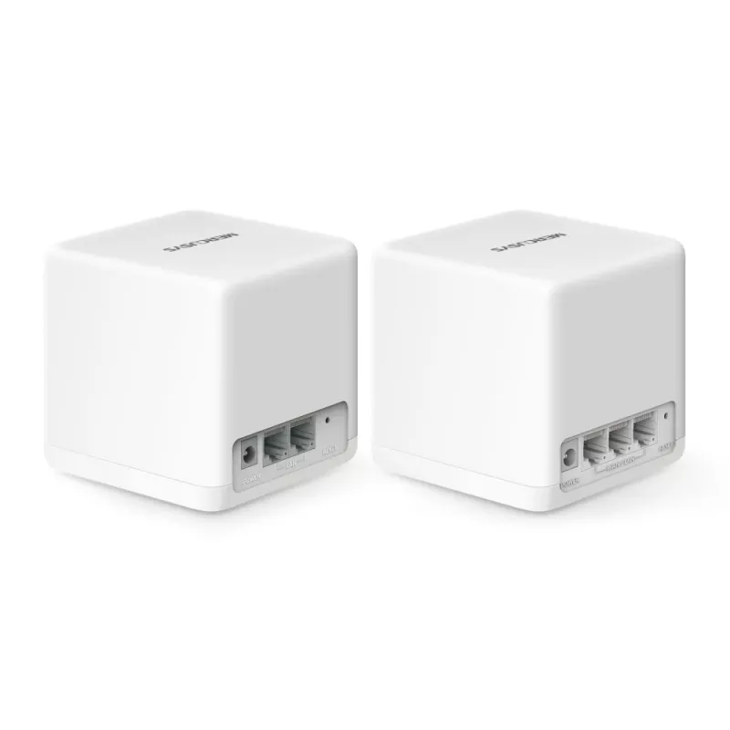Mesh-System MERCUSYS Halo H60X (2er-Pack) Dualband-Wi‑Fi 6, 1500 Mbit/s, bis zu 350 m², 2x LAN, interne Antennen, weiß