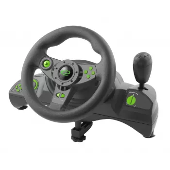 Esperanza EGW102 Gaming Controller Lenkrad PC, PlayStation 3 Digital USB Schwarz, Grün