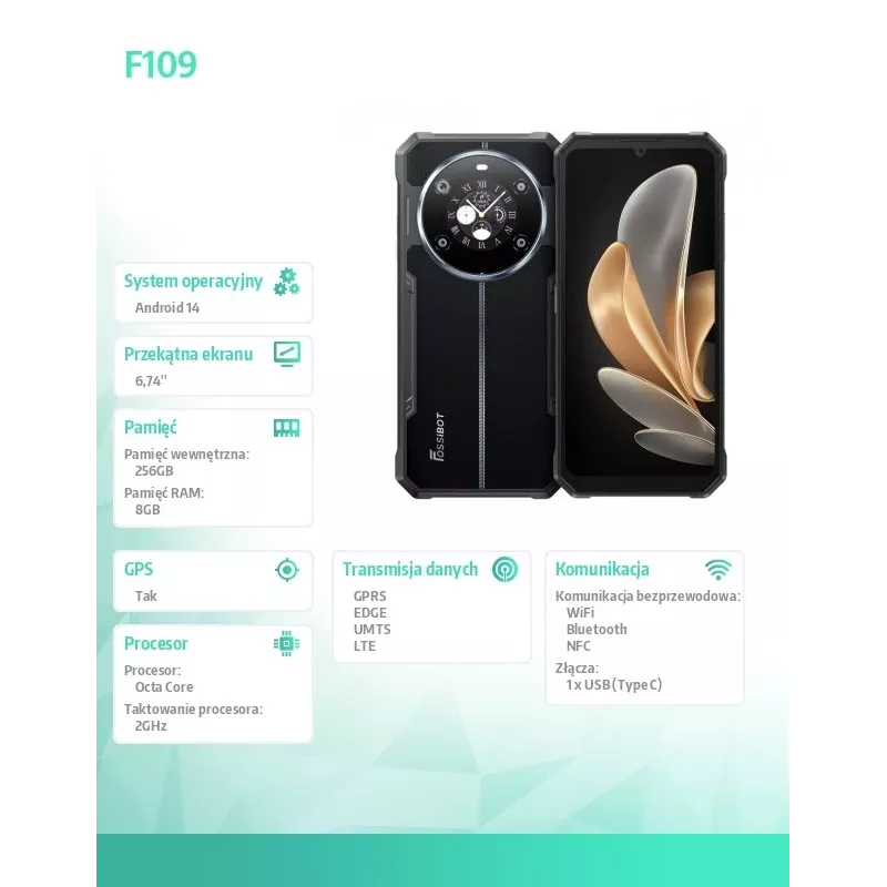 Smartphone FOSSiBOT F109 schwarz – kompaktes Smartphone, Farbe: schwarz