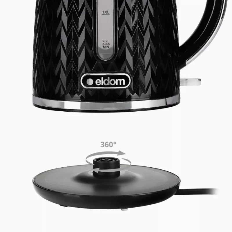 NELO Wasserkocher, 1,7 l Fassungsvermögen, 2000 W, schwarz