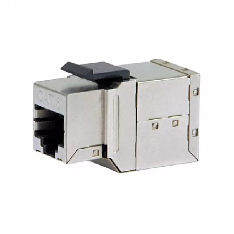 Geschirmter Cat6 Keystone Inline-Kuppler 8er-Set, EQUIP — Flache Bauweise, RJ-45, 17×35,5×24,4 mm, silber