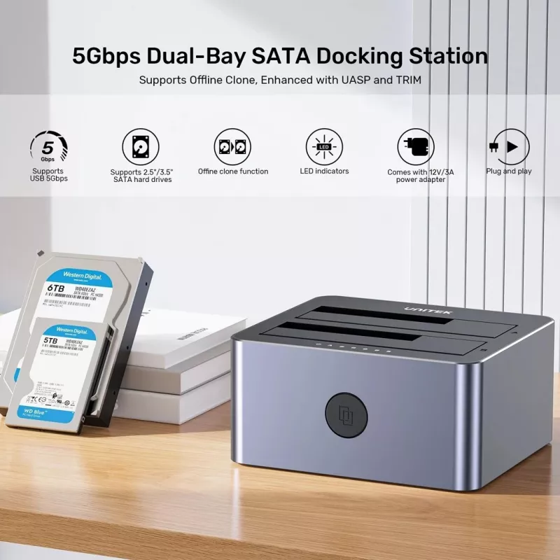 Unitek Klonstation 2X SATA 2,5/3,5 USB 5GB