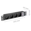 Qoltec Aluminium-PDU für 10'' RACK | 1U | 16A | 4xFRANZÖSISCH | 1,8m