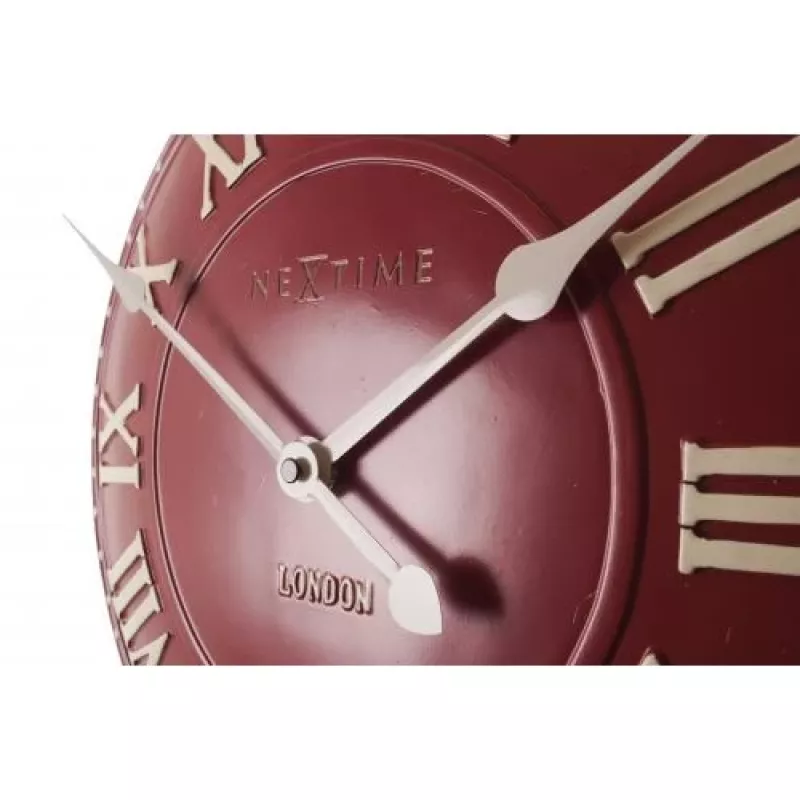 NeXtime klok 3083ro London Roman, Ø34.5 cm, Wanduhr, Rot/Weiß