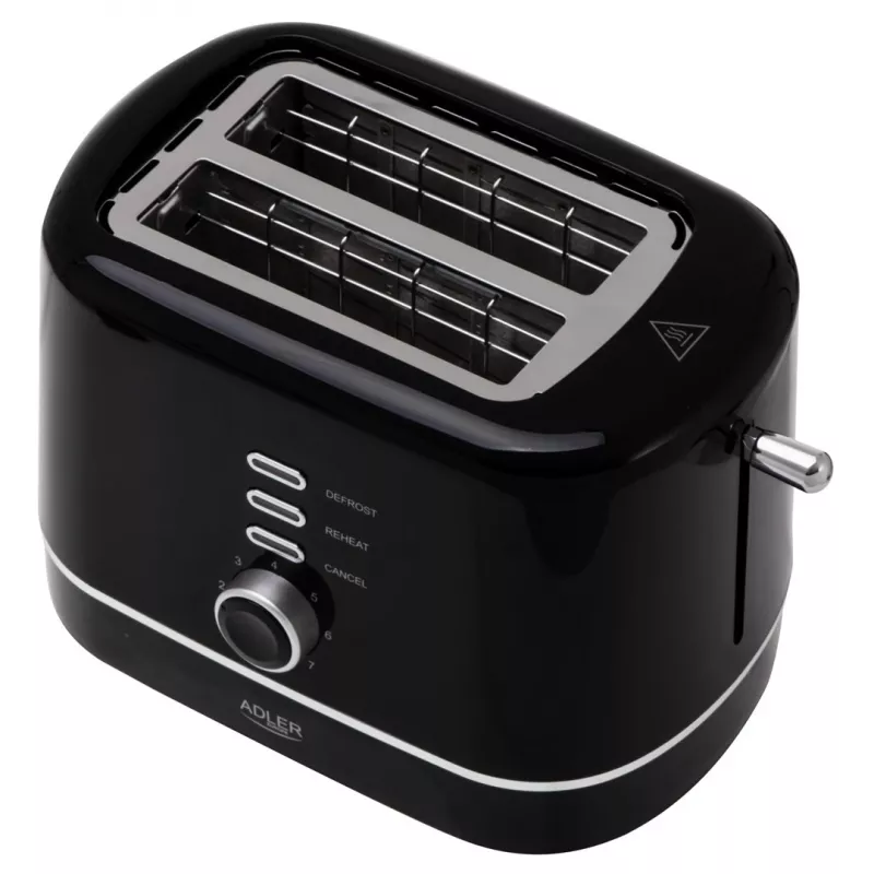 Adler AD 3224b Toaster mit Brötchenaufsatz 7 Bräunungsstufen schwarz