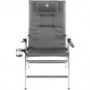 gepolsterter Liegestuhl, 5 Positionen 2000038333, Campingstuhl Grau/Silber