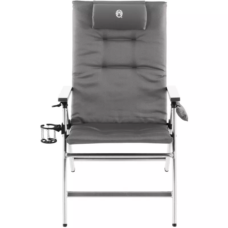 gepolsterter Liegestuhl, 5 Positionen 2000038333, Campingstuhl Grau/Silber