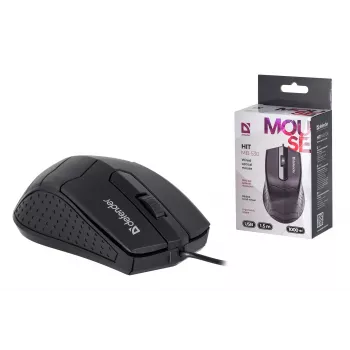 Optische beidhändige Maus DEFENDER HIT MB-530 — 1000 DPI, USB Typ-A, Schwarz, 1,5 m Kabel