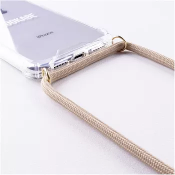 Umhängehülle Lookabe loo007 gold nude für iPhone 7/8 Plus – tragbare Telefonhülle mit Gurt