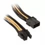 SilverStone PCI-8-Pin-auf-PCIe-6+2-Pin-Kabel, 250 mm – schwarz/gold