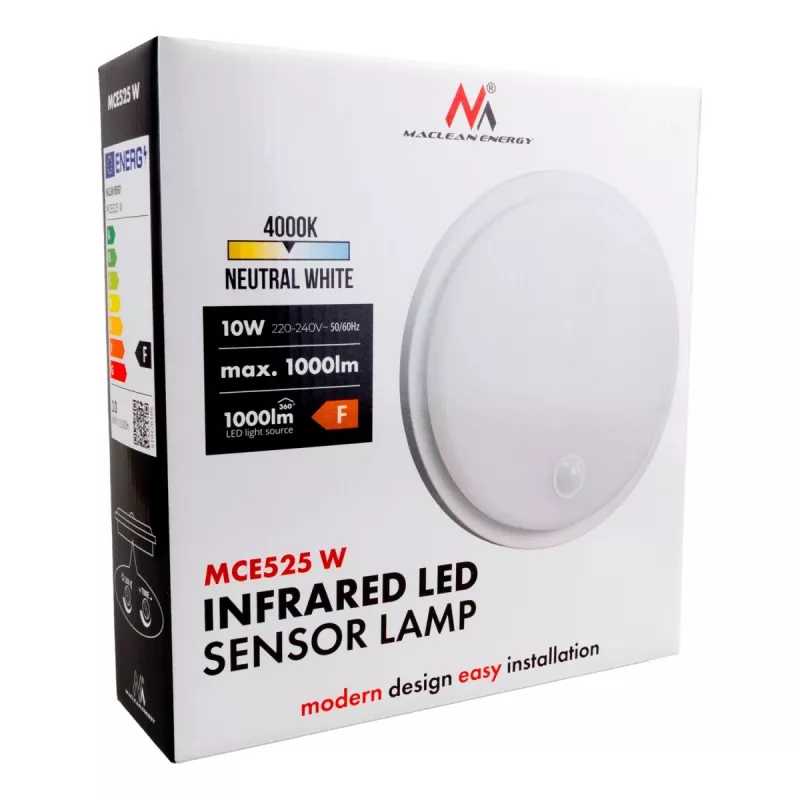 LED-Lampe mit PIR-Sensor MACLEAN MCE525 W — LED-Außenleuchte mit Bewegungssensor