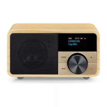 Tischradio Sangean DDR-7 Naturholz FM AM Bluetooth, Holzgehäuse, FM/AM-Tuner, Bluetooth-Audio