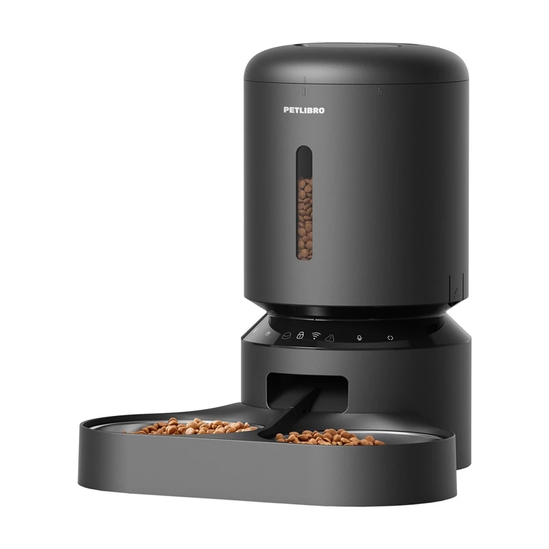 Haustier-Futterautomat Aptel Granary PL-AF103-36B, automatisch, 5 l, zwei Näpfe, WLAN (schwarz)