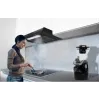 Einbau-Dunstabzugshaube MPM MPM-61-PX-73, schwarzer Edelstahl, 600×190×560 mm, 175 m³/h, Aktivkohlefilter