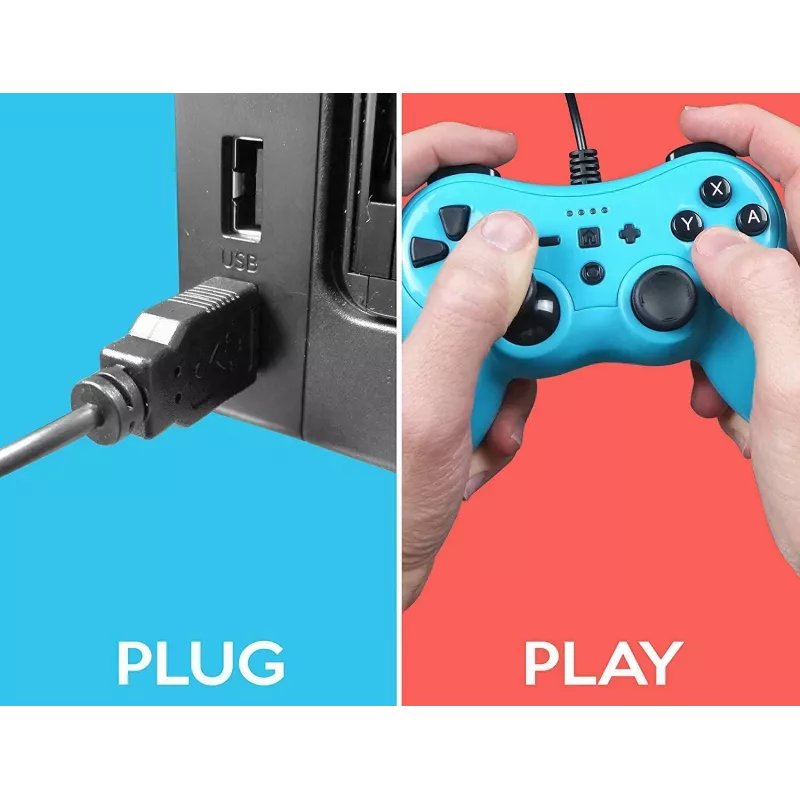 Kabelgebundener Controller SUBSONIC SA5488-1 Neon Blue — für Nintendo Switch, kabelgebundene Verbindung