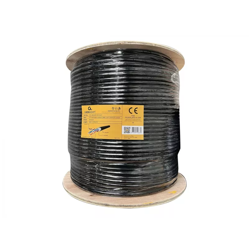 Netzwerkkabel Gembird FPC-6004GE-SO-OUT 305 m Cat6 F/UTP Schwarz