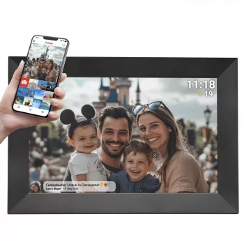 Denver PFF-1024BMK2 digitaler Bilderrahmen Schwarz 25,6 cm (10,1 inch) Touchscreen Wi-Fi