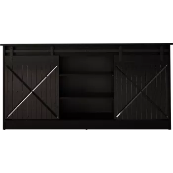 Kommode 160x80x35 GRANERO schwarz/schwarz glänzend