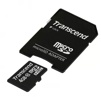 Flash Memory Transcend 4GB MicroSDHC Class 10 mit Adapter
