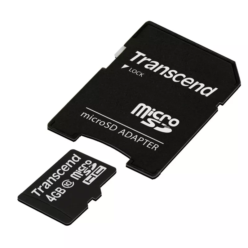 Flash Memory Transcend 4GB MicroSDHC Class 10 mit Adapter
