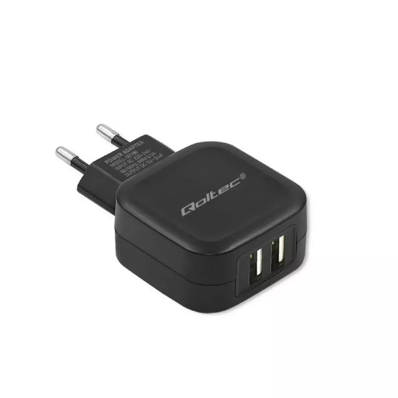 Qoltec 50188 Ladegerät für mobile Geräte Laptop, Smartphone, Smartwatch, Tablet, Telefon, Universal Schwarz AC, DC Innenbereich