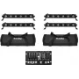 EUROLITE LED Bar Set 4x LED BAR-6 QCL RGBW mit 2 Soft-Bags und Controller