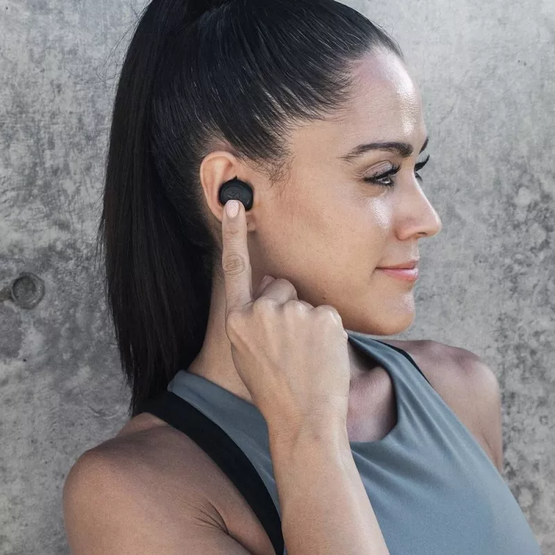 JLab JBuds Air True Headphones Kabellos In-Ear USB Typ-A Bluetooth Schwarz (IEUEBJBUDSAIRRBLK82)