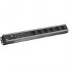 Stromverteilereinheit Bachmann 300.012, PDU Basic, 6 AC-Ausgänge, 2HE, 2 m Kabel, Schwarz/Grau