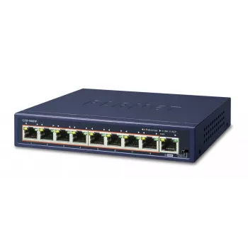 PLANET GSD-908HP - Switch - 8 x 10/100/1000 (PoE+) + 1 x 10/100/1000 (Uplink) - Desktop - PoE+ (GSD-908HP)