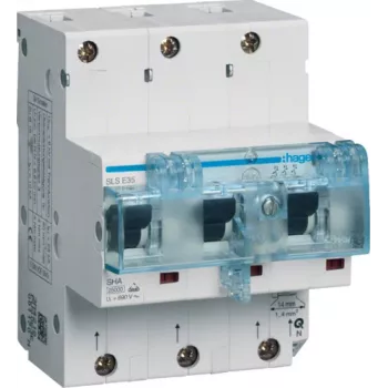 Hager HTN335E. Anzahl der Pole: 3P, Produktfarbe: Grau, Spulenspannung: 690 V. AC Eingangsspannung: 230/400 V, AC Eingangsfrequenz: 50/60 Hz, Nominale