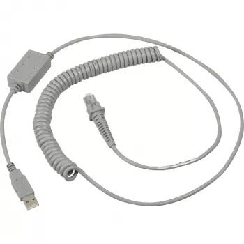 Datalogic USB-Kabel, spiralförmiges USB-Anschlusskabel, spiralförmig, Grau, 2 m, Geeignet für alle Handscanner (90A051922)