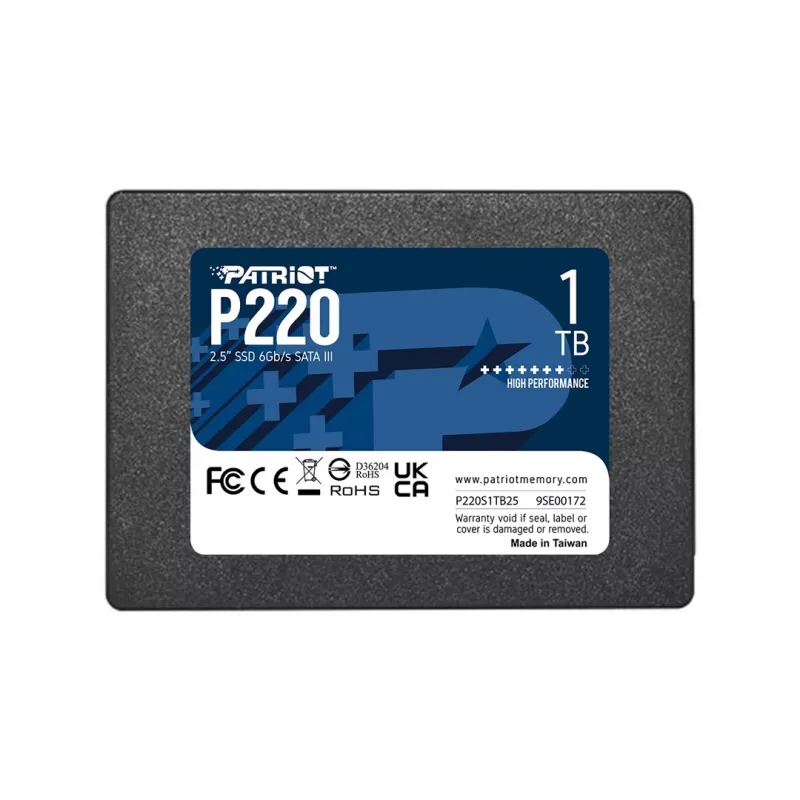 2,5 Zoll SATA III SSD PATRIOT P220 1 TB — 550/500 MB/s, 50k IOPS, 7 mm