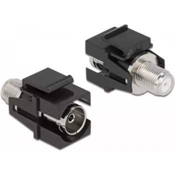 Keystone-Modul IEC-Buchse auf F-Buchse schwarz DeLOCK 86855
