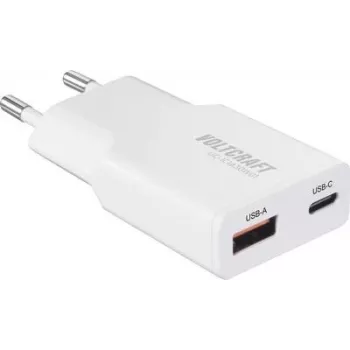 Voltcraft UC-1C1A30W01 USB-Ladegerät 1x USB-A USB-C Schnellladung PD 3.0 Weiß (VC-17012045)