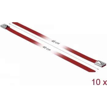Kabelbinder DeLOCK 18783 Edelstahl Rot 400 mm 10 Stück