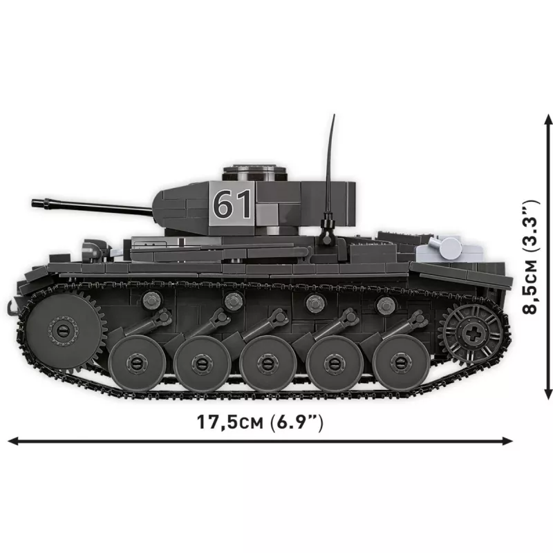Bausatz Cobi Panzerkampfwagen II Ausf. F – 813 Teile, schwarz, Alter 9+
