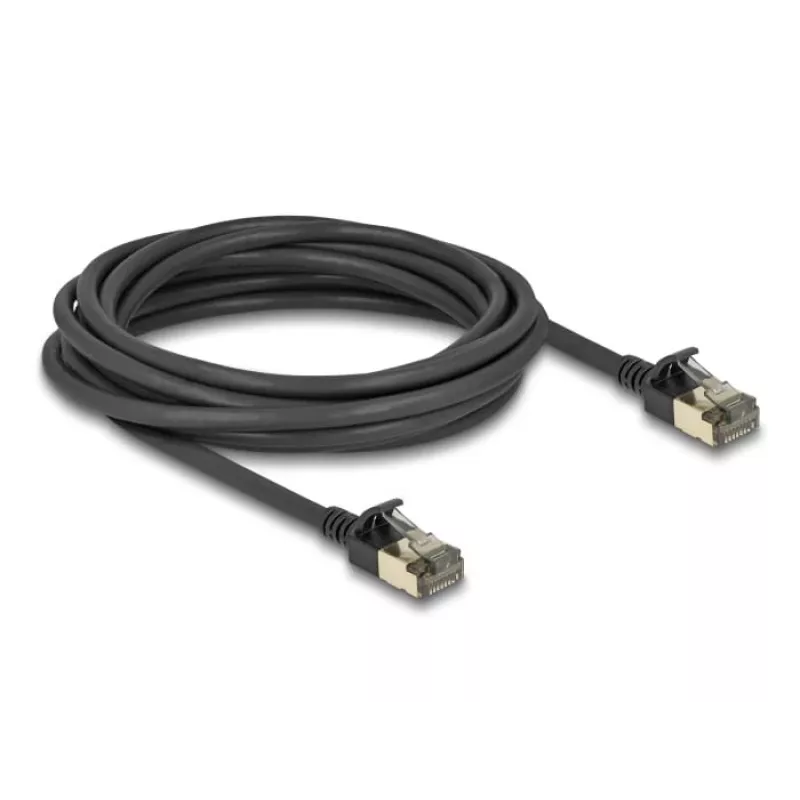 Netzwerkkabel DeLOCK RJ45 Cat.8.1 F/FTP schlank Pro 5m Schwarz
