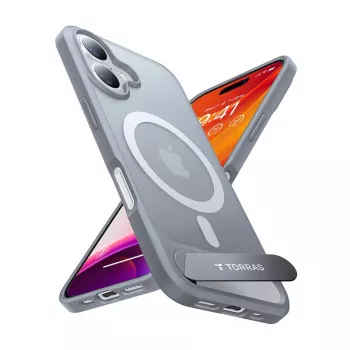 Hülle Torras Pstand Series für iPhone 16 Plus (Titanium grau)