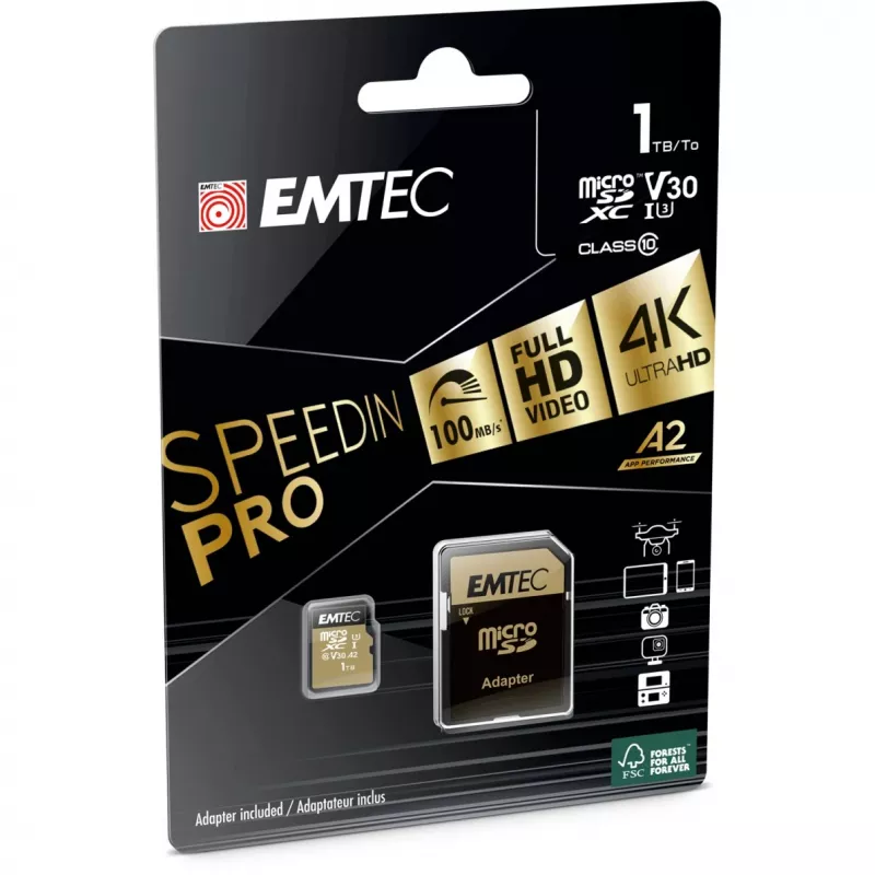 Emtec 1 TB MicroSDXC UHS-I Speicherkarte ECMSDM1TXC10SP